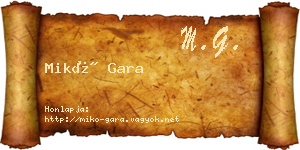 Mikó Gara névjegykártya